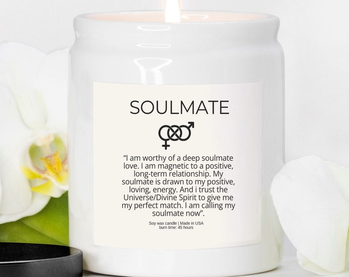 Soulmate, twin flame - manifestation candle magic gift spiritual let go energy love chakra desires law of attraction birthday