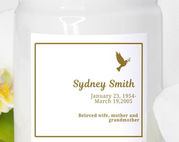 In Loving Memory candle - Personalised Remembrance Gift In Loving Memory Gift Minimalist Luxury Scented Candle