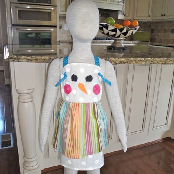 Snowman Apron, childrens costume