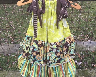 Girls Clothing Dress - Boho Double Ruffle Top/Dress   Size 6T, girls dress, girl back to school, boutique fashion