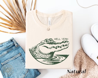 Hell Yeah Alligator T-Shirt: Retro Crocodile Graphic Tee