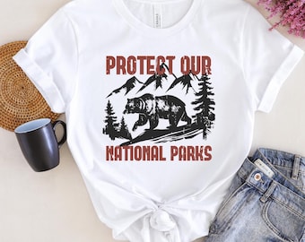 Vintage National Parks T-Shirt: Retro Bear Conservation Tee