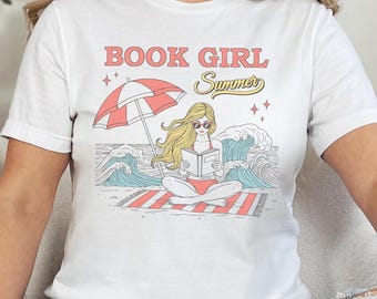 Book Girl Summer Tee: Vintage Beach Reading Shirt