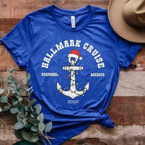 Hallmark Christmas Cruise 2025 shirt, Cozumel Mexico vakantie T-shirt, vakantie anker cadeau, Xmas Cruise Lover kleding, Hallmark Cruise shirt