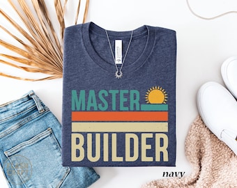 Master Builder T-shirt: Building Blocks Shirt, Funny Gift for Dad