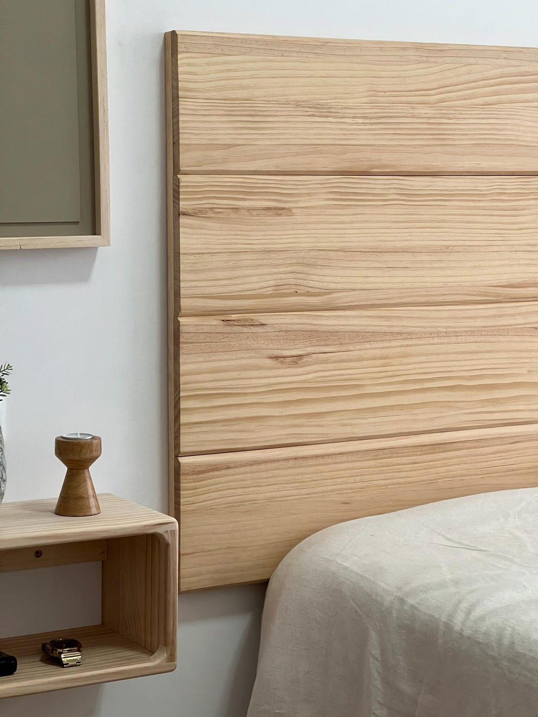 Visual Reference: Solid Wood Headboard Double Bed Headboard Easy To Hang Rustic