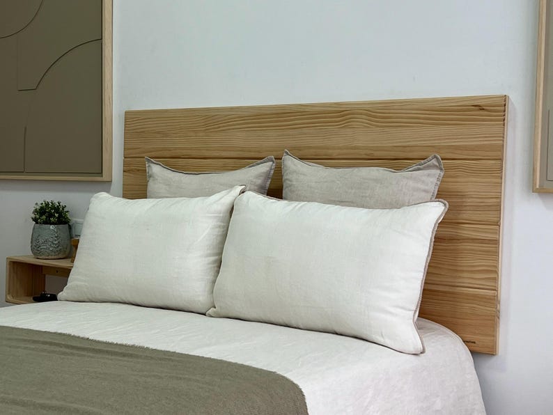 Brown Wooden Double Headboard Reference: Natural Oak Wood Double Headboard Scandinavian Head Board For Modern