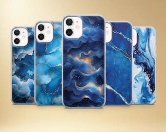 Blue Marble Phone Case Abstract Cover for iPhone 17 Pro, Samsung S25, Pixel 10