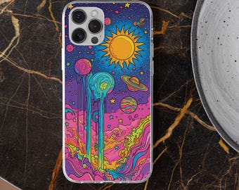 Galaxy Space Phone Case Psychedelic Trippy Art Cover for iPhone, Samsung & Google Pixel
