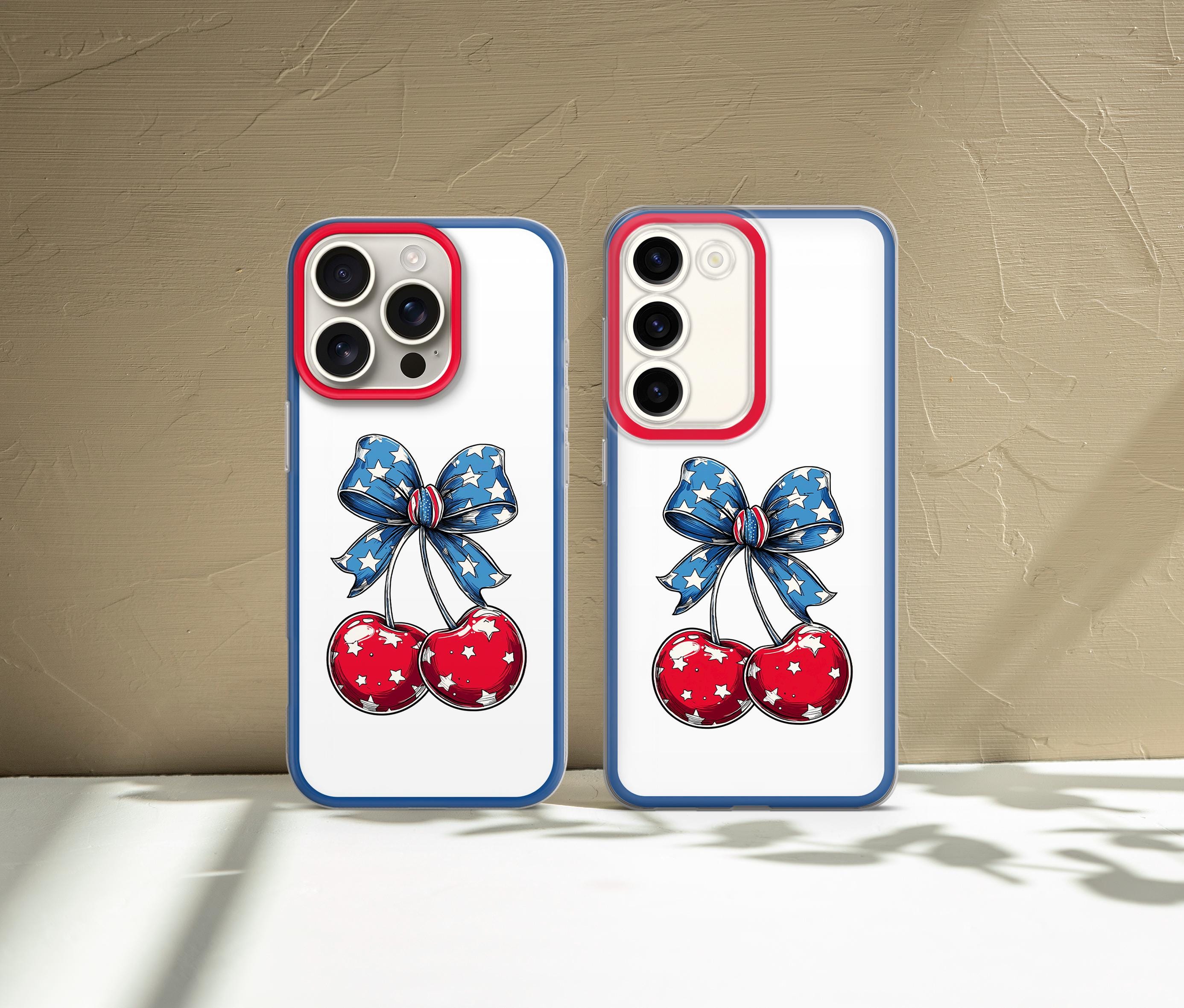 Cherry Phone Case American Coquette Bow Style cover for iPhone, Samsung & Google Pixel