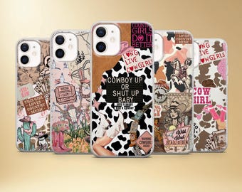 Western Collage Handyhülle, Cowgirl iPhone Samsung Pixel Cover