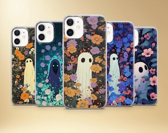 Funda para teléfono Ghost Wildflower, funda floral espeluznante para iPhone, Samsung, Pixel