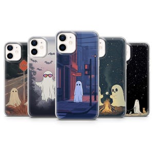 Vintage Ghost Phone Case Cute Retro Cover for iPhone 16Pro, 15, 14, 13, 12, Samsung S25Ultra, S24Fe, S23, S21, A55, A54, A15, A35 Pixel 9 8a