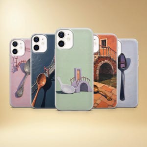 Målat skedkonst-telefonskal Bridge Art-fodral för iPhone 17Pro, 16, 15, 14, 13, 12, Samsung S26, S25, S24, S23Fe, A16, A56, Pixel 10, 9Pro