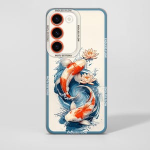 Koi Fish Phone Case Japanese Cover Samsung Galaxy S25Ultra, S24, S23Fe, A56, A55, A36, A15, iPhone 16Pro Max, 15, 14 Plus, 13mini, 12
