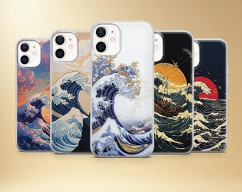 Kanagawa Wave Art Handyhülle, Japanischer Ozean Abdeckung für iPhone, Samsung, Pixel