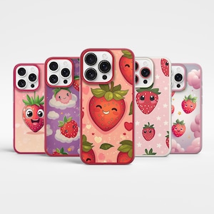 Kawaii Strawberry Phone Case Fruit Design Cover for iPhone, Samsung & Google Pixel