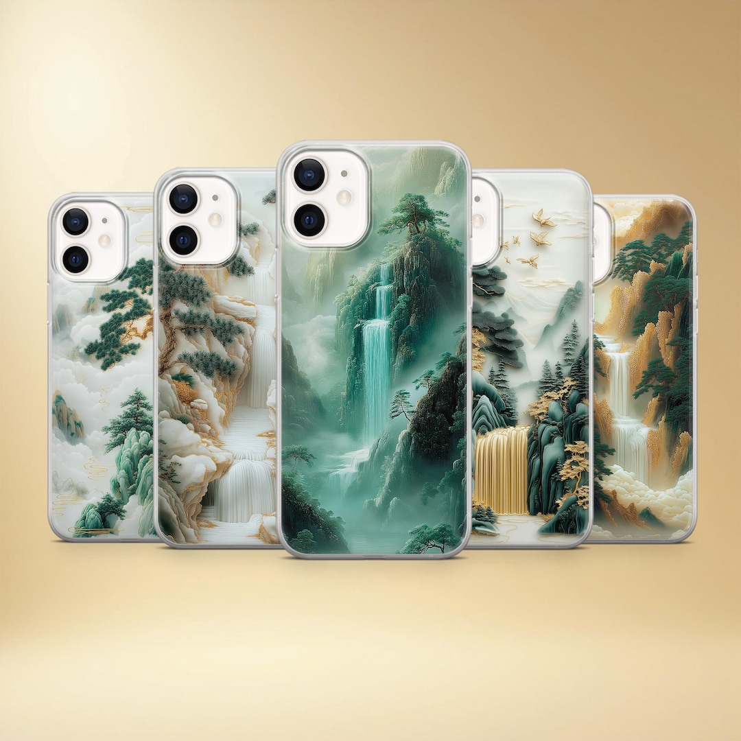 Oriental Landscape Phone Case, Mountain Waterfall Cover for Iphone ...