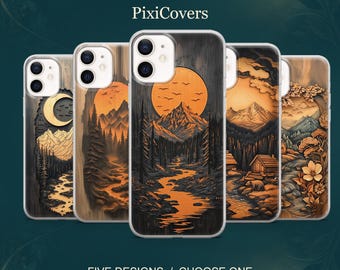 Mountain Phone Case Forest River Cover for iPhone 18 Pro, 17, 16, 15, 14, 13, Samsung S26, S25, S24, S23, A17,A57, A37 Pixel 11,10