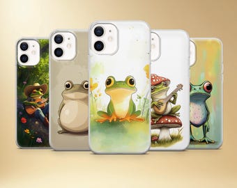 Frog Phone Case, Cottagecore Toad, Mushroom Art Cover