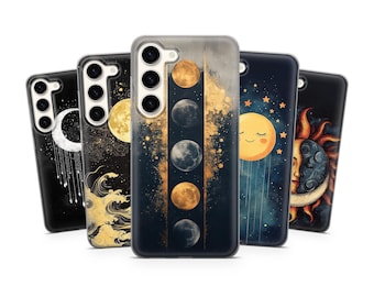 Moon Phases Phone Case Lunar Cycle Astrology Cover for iPhone, Samsung & Google Pixel