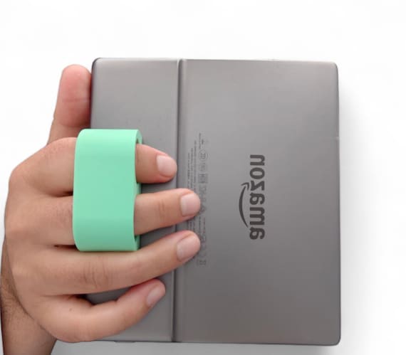 eReader Finger Grip: Universal Kindle, Kobo, iPad Holder - attach with double sided tape