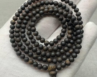 Pulsera de madera de agar Kynam – 168 cuentas, 4 mm, grado de hundimiento, oud natural, joyería para meditación y aromaterapia