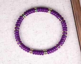 Pulsera de cuentas azul oscuro con motas doradas, cuentas de cristal con aspecto de lapislázuli, elegante regalo para el día a día.