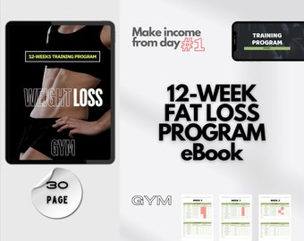 12 Week Fat Loss Program, Weight Loss, Fitness, Exercise, Coach, Resource Coach, Fitness ebook, Coaching, Workout, Training, Template