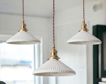 Keramische hanglamp voor keuken, hangende plafondlamp, hanglamp, retrostijlverlichting, hanglamp, restaurantverlichting, rustiek huis