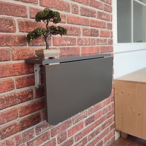 Wall Mounted Folding MDF Desk with Shelves: Space Saving Murphy Table