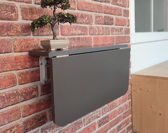 Wall Mounted Folding Table With Shelves, Space Saving Table, Floating Kitchen Table, Murphy Table, Oficce desk, Foldable Desk, Murphy Desk