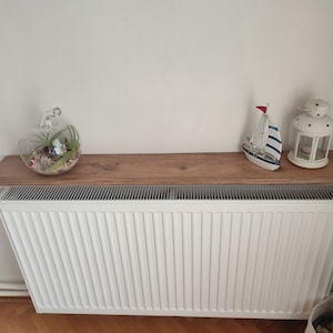 Radiatorrek grenen, radiatorplank, verwijderbare radiatorplank, entreeplank, mdf-houten plank, moderne radiatorplank, houten badkamerplank