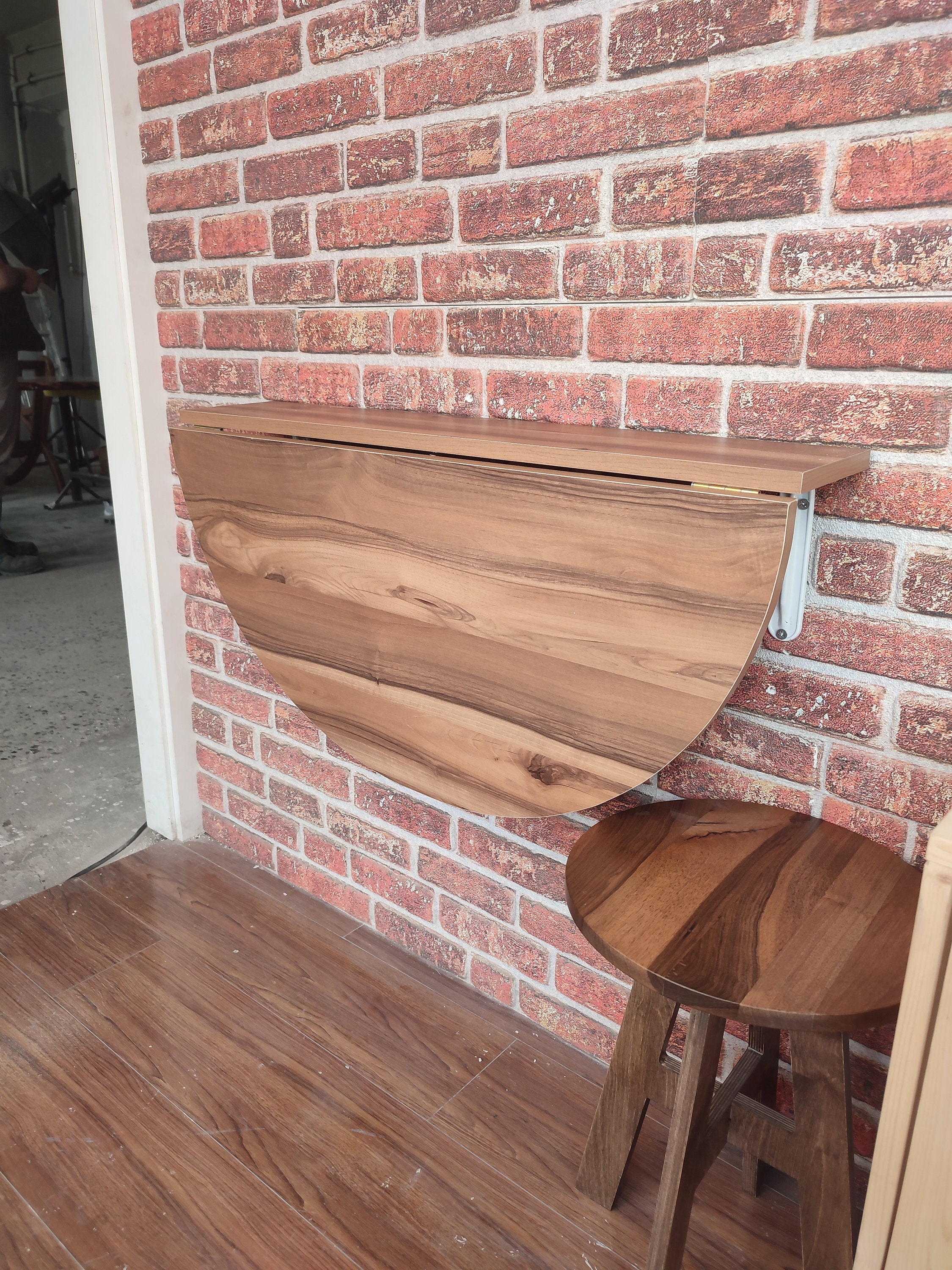 Wall Mounted Round Table, 180° Rotating Foldable Coffee Table Wall Mounted Round Table, 180° Rotating Foldable Coffee Table
