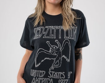 T-shirt Homme Led Zeppelin Amplified - Couleur Charbon - 100% Coton - Coupe Classique - Neuf Avec étiquettes