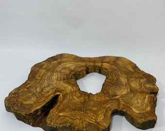 Olivenholzplatten für DIY-Holzkunst, Live-Rand-Holzplatte, 21" Rohkanten-Holzplatte, Rohholz, Live-Rand-Platte unvollendet, Olivenholz-Wurzelholz, Holz8