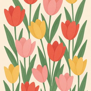 Boho Tulips wall art | Printable wall art