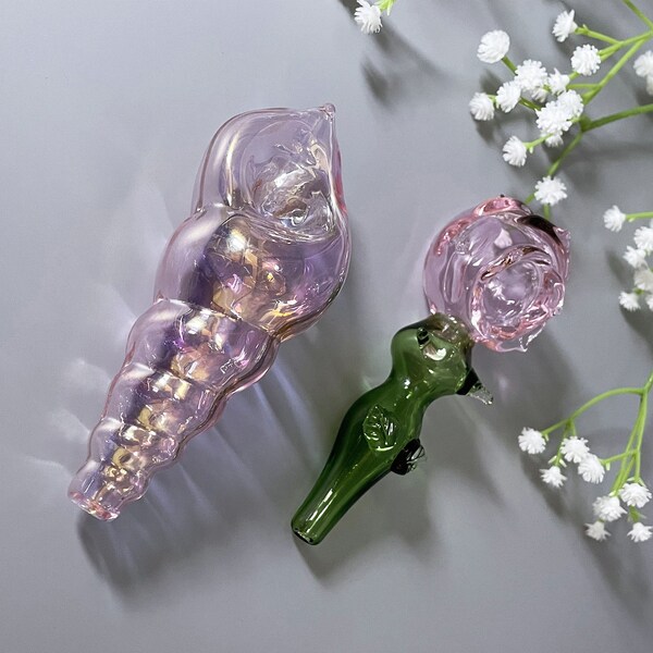 4 ‘’ Shell Pipes, Pink Transparent Glass Pipes, Glass Pipes, Handmade Pipes, Smoking Pipes, Women’S Pocket Pipes, Cool Design Pipes, Gifts