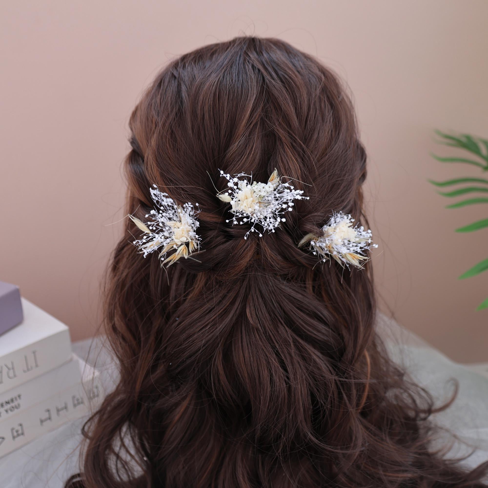 Rustic Wedding Baby's Breath Bridal Hair Pins, Boho Bridal Accessories Rustic Wedding Baby's Breath Bridal Hair Pins, Boho Bridal Accessories