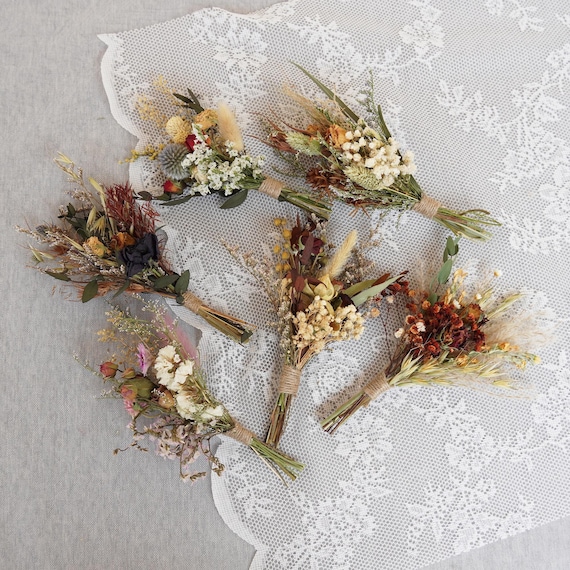Dried Flower Mini Bouquet : Bohemian Wedding Table Decor, Give her a gift,Home decoration
