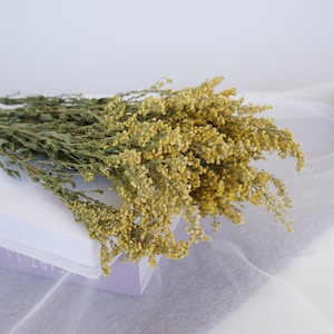 Natural Dried Yellow Meadow Flower Bouquet: Wedding Decor