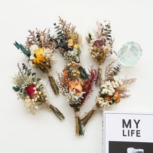 Rose mini dried flower bouquet, Bohemian center bouquet, flower bud vase bouquet, mailbox gift, home decoration, gift for her