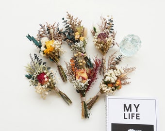 Rose mini dried flower bouquet, Bohemian center bouquet, flower bud vase bouquet, mailbox gift, home decoration, gift for her