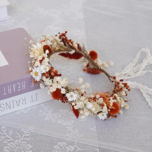 Handgjord torkad blomkrona: Boho höstbröllop, barn eller vuxen
