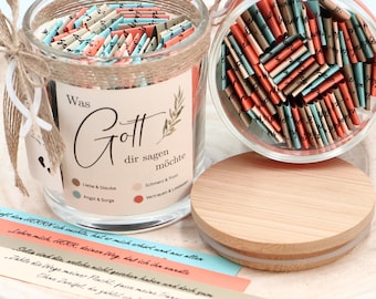 Bibelglas für ein Jahr - 52 Verse & 52 persönliche Nachrichten von Gott für Dich - christliche Geschenke - Bibelverse im Glas - Mutmacher