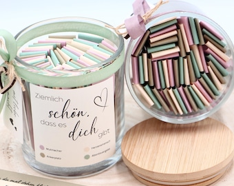 Freundschaftsglas für ein Jahr mit 52 herzlichen und humorvollen Nachrichten für deine beste Freundin - Geschenk beste Freundin