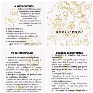 Cartas con ejercicios para aumentar la autoestima, un conjunto de "Todo Lo Puedo", 41 Cartas en el conjunto, en Español