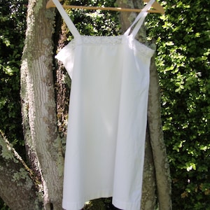 Antique nightgown or night dress with cotton lace, tunic