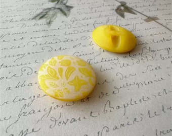 Spring Handmade Pottery Buttons - Fresh Yellow Floral Patterns - Creative Sewing Decorative Accessories