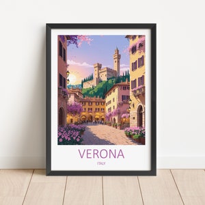 Impression de Vérone, affiche de Vérone, impression de voyage en Italie, affiche d'Italie, cadeau de voyage, impression d'art de Vérone, estampes italiennes, Vérone Italie, cadeaux italiens